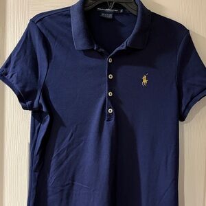 Polo by Ralph Lauren Navy Polo with Yellow Pony Embroidery